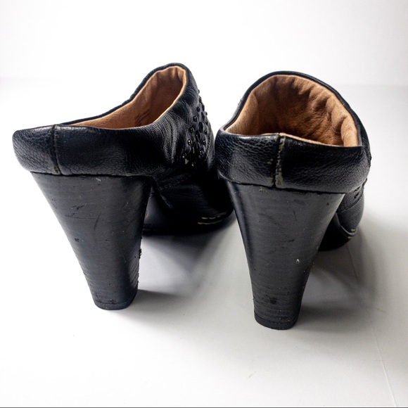 Sofft Leather Studded Black Clog Heels - Picture 5 of 6